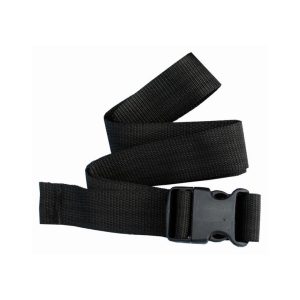 Cinturón nylon poliester liso hebilla de plástico color negro