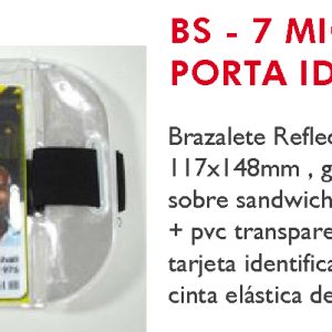 Brazalete porta-identificación reflectante microprimas blanco, goma elástica