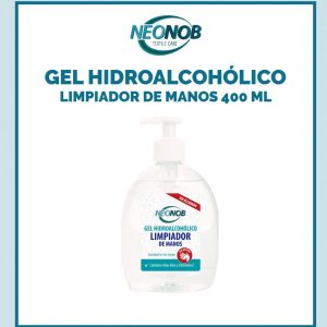 Botella gel hidroalcohólico 400 ml. NEONOB