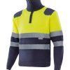 Jersey punto media cremallera a/v combinado amarillo/marino