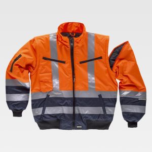 Cazadora piloto acolchada impermeable m/desmontables alta visibilidad