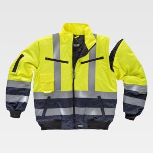 Cazadora piloto acolchada impermeable m/desmontables alta visibilidad
