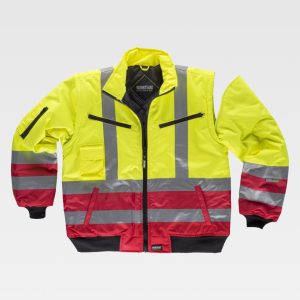 Cazadora piloto acolchada impermeable m/desmontables alta visibilidad