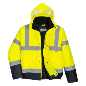 Cazadora acolchada impermeable combinada alta visibilidad S266