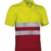 Polo manga corta 100% poliester combinado alta visibilidad