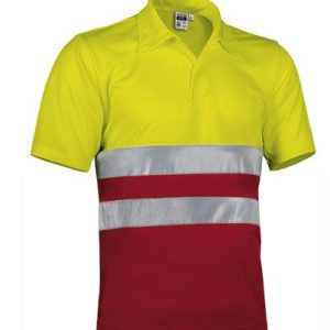 Polo manga corta 100% poliester combinado alta visibilidad