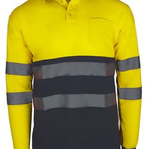 Polo manga larga combinado alta visibilidad AMARILLO/GRIS SUNNY PLUS