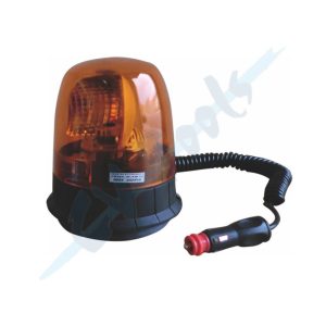 Rotativo Halógeno luz giratoria con base magnética y ventosa. Conector de mechero 12V carcasa amarilla