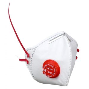 Mascarilla contra particulas FFP2 plegable vertical con válvula V420-SLV