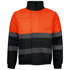 Cazadora acolchada impermeable mangas desmontables alta visibilidad