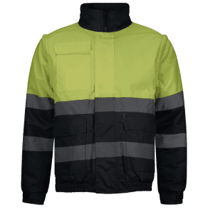 Cazadora acolchada impermeable mangas desmontables alta visibilidad