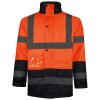 Parka acolchada impermeable alta visibilidad naranja/marino
