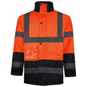 Parka acolchada impermeable alta visibilidad naranja/marino
