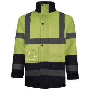 Parka acolchada impermeable alta visibilidad amarillo/marino